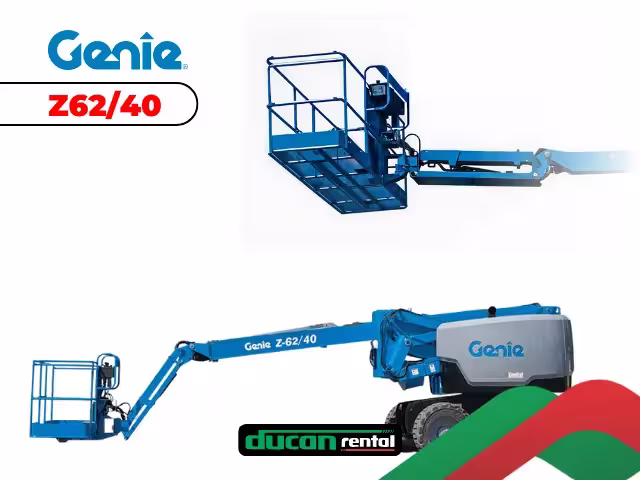 Plataforma articulada diesel Genie Z-62 para locação em Campinas — 20m de alcance com tração 4x4 para terrenos irregulares