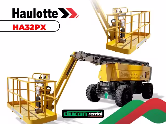 Plataforma articulada diesel Haulotte HA32 para locação em Campinas — 32 metros de alcance para obras e indústrias