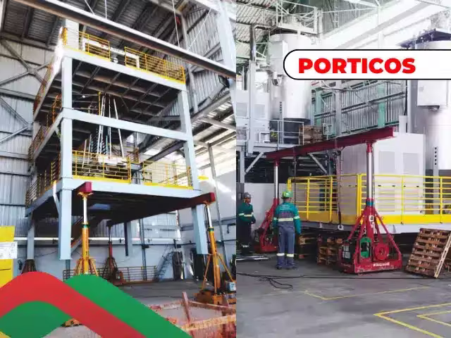 Pórtico móvel para remoção industrial em Campinas — locação de equipamento para movimentação de cargas pesadas