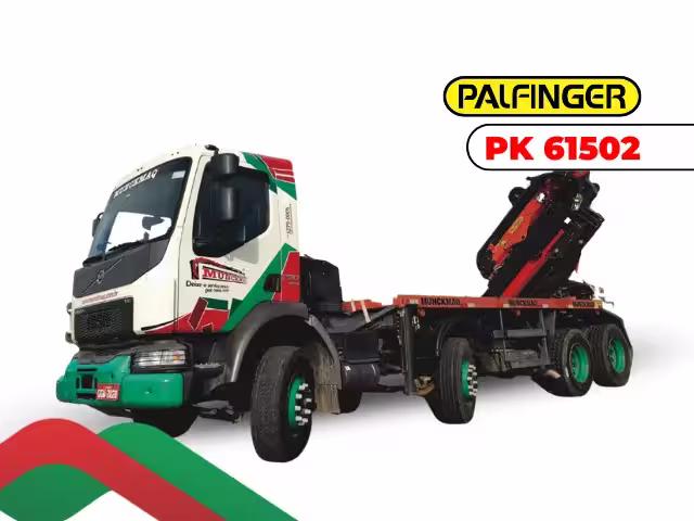 Caminhão munck Palfinger PK 61502 21 toneladas para aluguel em Catalão GO — lança telescópica versátil