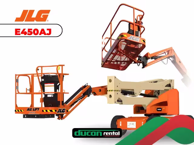 Plataforma elevatória articulada elétrica JLG E450AJ para aluguel em Catalão-GO — silenciosa com altura de 15 metros