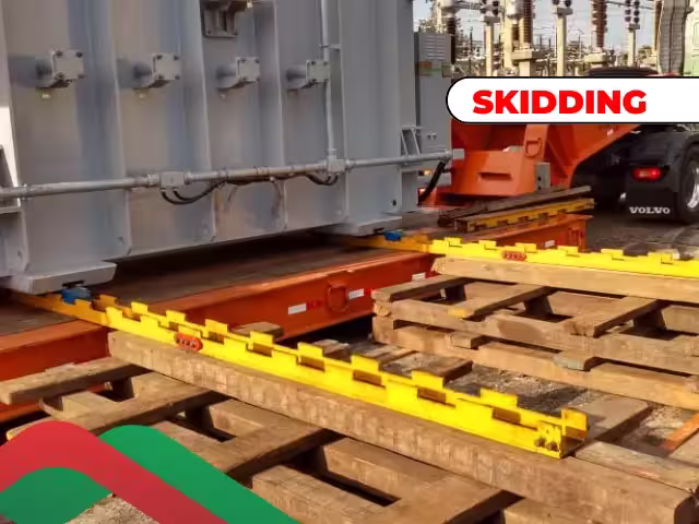 Sistema de skidding 100 toneladas com tartaruga hidráulica de 30 toneladas para remoção industrial em Catalão-GO