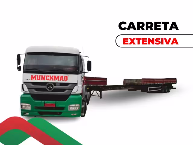 Carreta extensiva para transporte pesado de estruturas longas em Catalão-GO — locação especializada MunckMaq