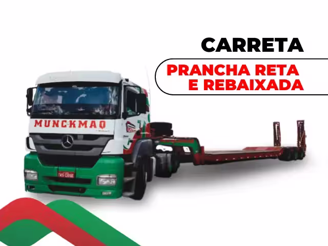 Locação de carreta prancha rebaixada para transporte de máquinas pesadas em Catalão-GO — operação segura MunckMaq